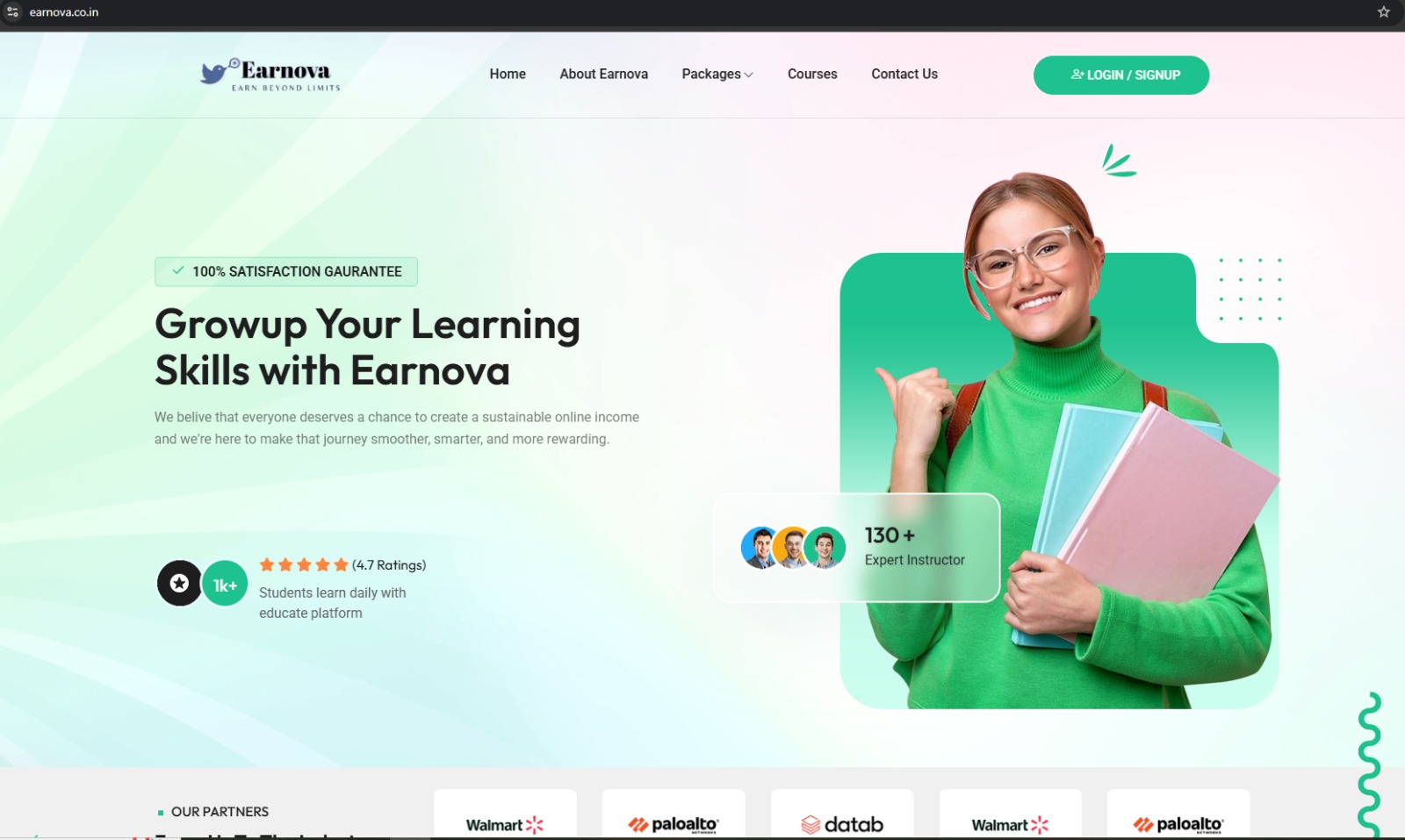 Earnova Education Website